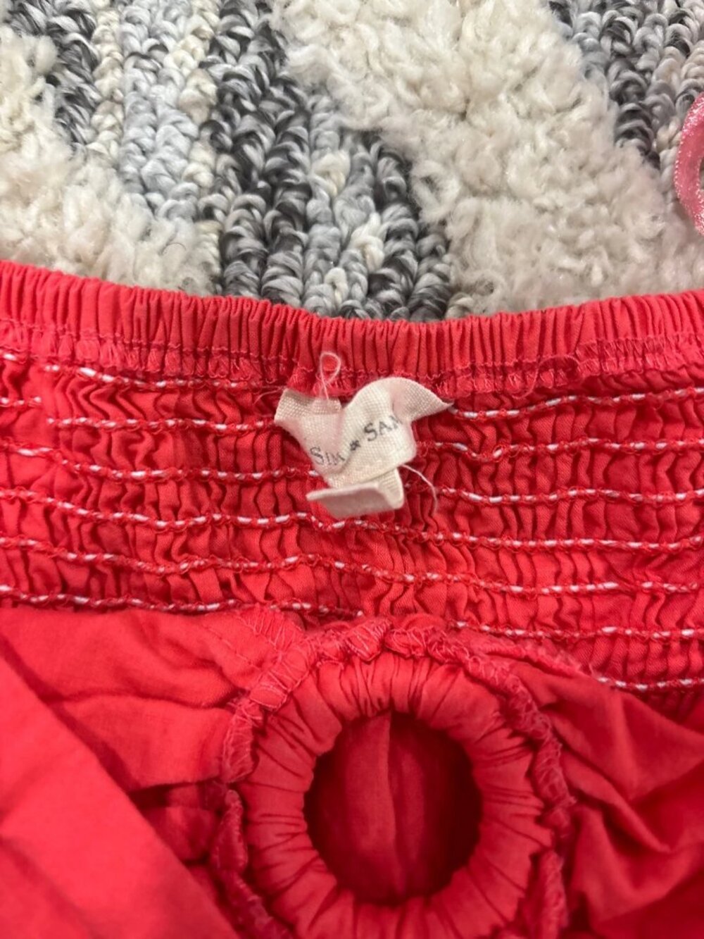 Sim&Sam Red Ruched Puff Sleeve Top - Picture 2 of 3